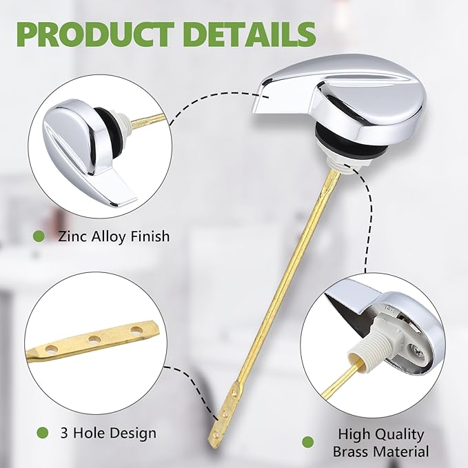 Toilet Handle Replacement Parts, Toilet Tank Flush Lever for THU004-CP Trip Lvr for St701Cst854884 for ST701, CST853, CST854, CST884, CST604CEF, CST614CEF Flush Handle