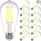Kawaya E26 LED Edison Bulbs: 6W Equivalent 60 Watt Dimmable LED Light Bulbs - Vintage Warm Lights 2700k 800 Lumens High Brightness Filament Bulbs with 90+ CRI (12)