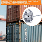4 pcs Galvanized Heavy Duty Manual Twist Lock for Sea Rail Shipping Container - Casting Steel No Lever Required for Standard Container