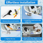 2PCS Toilet Handle Replacement Kit, Front Universal Toilet Bowl Replacement Kit, Chrome Toilet Tank Trip Lever with Stainless Steel Rod