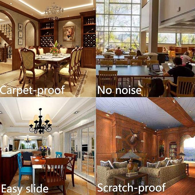 1" Screw on Furniture Glides Sliders-Furnigear PTFE (Teflon) Chair Leg Movers Sliders for Carpet and Hardwood Surface - Move Your Furniture Easy & Safely - Best Floor Protector (40pack)