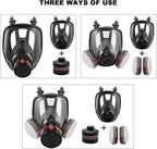 Half & Full Face Respirator Mask with Filters, Gas Masks for Construction Work, Paint, Dust, Spray, Welding, Sanding