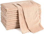 12 Pack Cleaning Cloth,Ultra Soft Absorbent Quick Drying Microfiber Cleaning Rags,No Scratches,Reusable,Washable,Lint Free Cleaning Towels for Kitchen,Window,Glass,car,11.8"×11.8"(Camel)