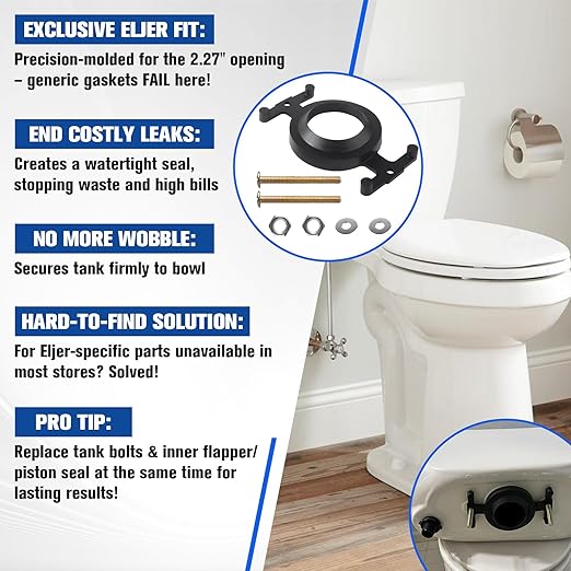 04-3817 Tank to Bowl Kit for Compatible with Eljer Toilet,Gasket Solid Brass Tank to Bowl Bolt Set