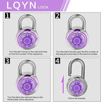 Combination Lock, LQYN Standard Dial Combination Lock, Pack of 48; Purple Turnplate, 2 in. Wide, Fixed Three Digital Combination, for School, Gym & Locker, Toolbox, Gate
