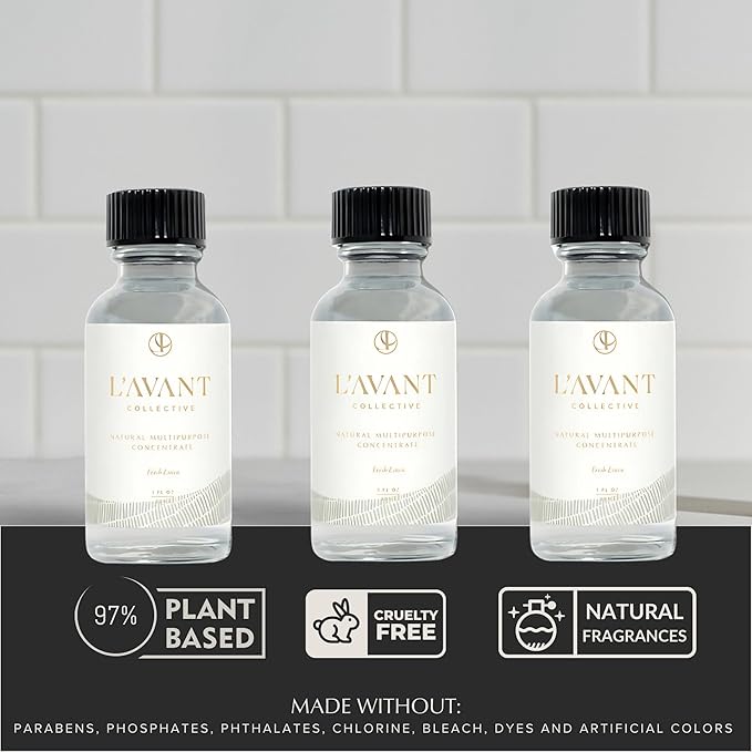 L'AVANT Collective Multipurpose Surface Cleaner Refill (Pack 3) | Provides a Powerful Clean to Remove Grease & Grime | Fresh Linen Scent | 3 x 1 FL oz/29.5 mL