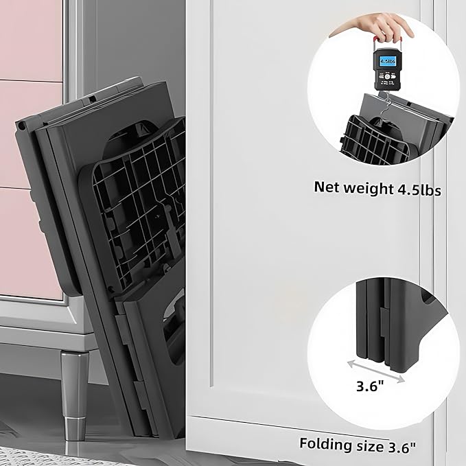 2 Step Stool Foldable, Non-Slip Steps, Folding Step Stool for Adults & Kids, Plastic Stool Pool Ladder, Collapsible Stools 2 Step Ladder for Kitchen Toilet Bedroom Office RV, Holds 330 lbs