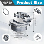 50pcs 1/2" Clamp Type Cable Connectors, cable connector clamp Steel Connector for Metallic Conduit Protect Cables Silver-Zinc