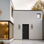 LamQee 20 Inch Modern Outdoor Wall Lights, Integrated LED 1000LM Exterior Lighting Fixture Dual Rectangle Outdoor Sconce, Black Metal Wall Mount Porch Light Outside Lamp for House Garage Door Patio