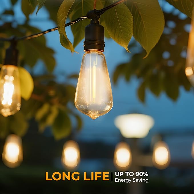 36 Pack LED ST38 Replacement Bulbs, 1 Watt E12 LED Bulb 2700K Warm White, Vintage Dimmable Shatterproof Bulbs for Indoor Outdoor Patio Garden String Lights, Dimmable