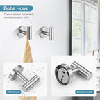 TQKAG Brushed Nickel Bathroom Hardware Accessories Set - 10-Piece Premium SUS304 Stainless Steel Towel Bar Holder Set with 23.6 Inch Round Towel Racks for Wall Mounted Bathroom