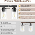 8-Light Bathroom Light Fixtures, 51" Modern Vanity Lights Over Mirror with Clear Glass Shades, Matte Black Light Fixture, Classic Wall Light Fixture for Mirror Living Room Cabinet Bedroom Porch