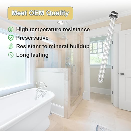 Upgraded AO Smith 100108283 4500W 240V Water Heater Element, For ECT 52/55/66/80/120,ECS 30/40/50,ECLN ELJN ECJN 40,ECL 30/50, E6 Electric Water Heaters, Replace 100108284 9000092015 9000092045