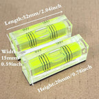 2Pcs Square Bubble Spirit Levels with Magnetic Base 52x20x15mm Three Line Bubble Level Measuring Layout Tools Levels