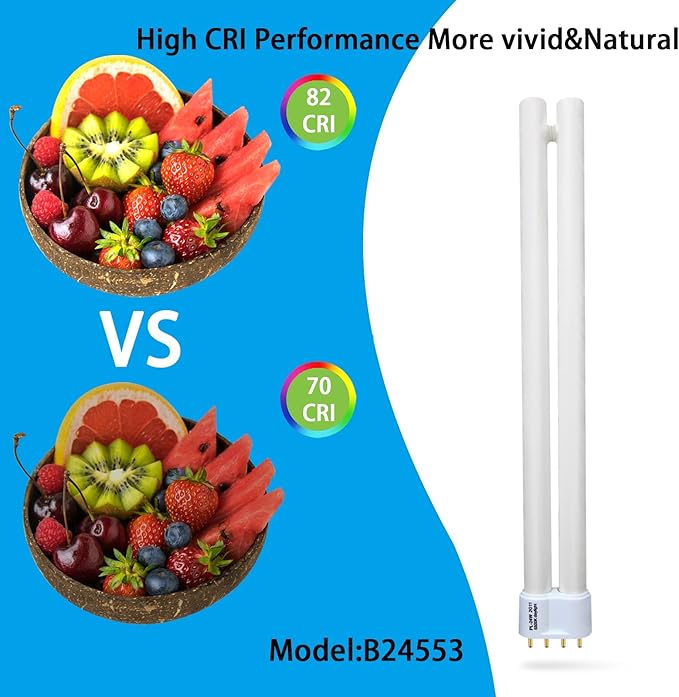 24W PL24-C Fluorescent Light Bulb Replacement for OttLite B24553 T40J34,Tpye C,PL-L 24W Fluorescent Light Bulbs,5500K Bright Natural Daylight,1300lm,2G11 Base - 2Pack