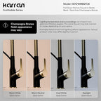 Karran Scottsdale Single-Handle Pull-Down Sprayer Commercial Style Kitchen Faucet in Matte Black/Spot-Free Champagne Bronze