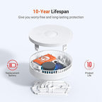 Jemay Smoke Detector Fire Alarms 9V Battery Operated with Photoelectric Sensor & Silence Button,10 Year Product Life Smoke Alarm Fire Detectors Easy to Install, 1 Pack