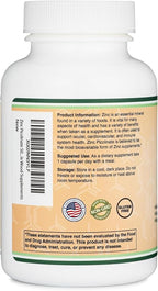 Zinc Picolinate 50mg, 300 Capsules (Immune Support) Non-GMO, Gluten Free (300 Day Supply) by Double Wood Supplements