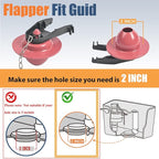 Universal Toilet Flusher Replacement Kit, Black Rubber Float Valve with 2-Inch Flapper, Adjustable, Quiet, Easy to Install Toilet Parts (1-Pack)