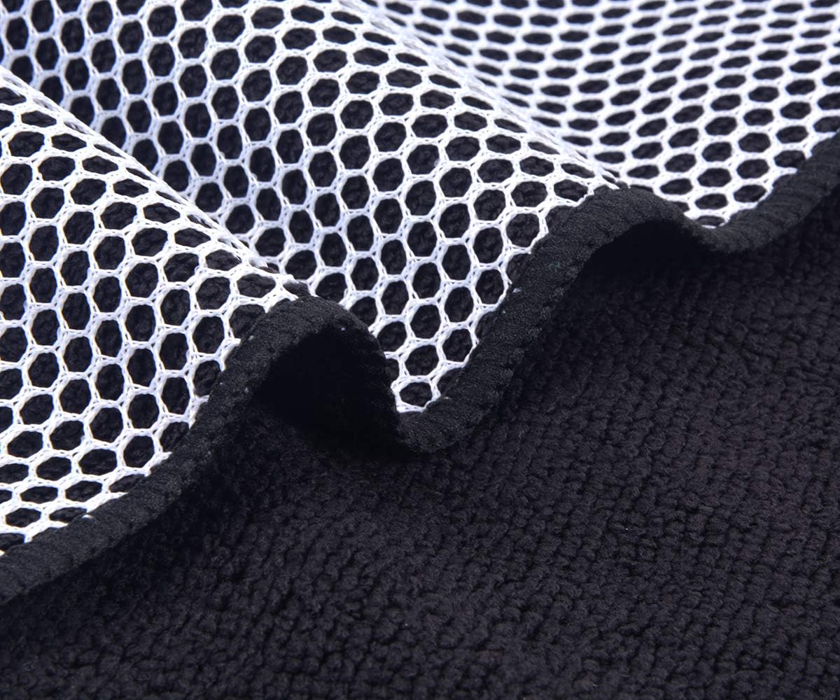 SINLAND Microfiber Dish Cloth for Washing DishesBest Kitchen Washcloth Cleaning Cloths with Poly Scour Side 12Inchx12Inch 5Pack, Black