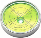 Circular Bubble Levels 2.4 Inch 60mm Accuracy 15'/2 Round High Precision Aluminium Bullseye RV leveling Bubble Levels For Motorhome, Camping, Trailer, Construction, CNC machine(Circular-6012silver)