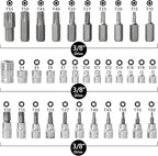Drive Male Female Torx Star Bit Socket E-Socket Set Handheld Tool - 34 Pcs, Star Socket Set For Hand Use Work On Cars, Trucks, Machinery, and Other Jobs With Storage Case, Blue