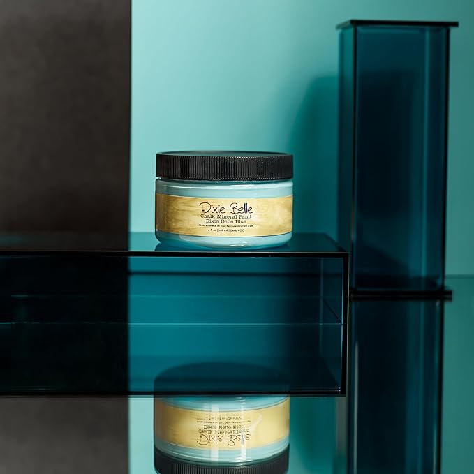 Dixie Belle Paint Company Chalk Finish Furniture Paint - Dixie Belle Blue (4oz) - Matte Sky-Blue Chic Chalk Mineral DIY Furniture Paint