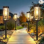 KOOPER Taller Solar Pathway Lights Outdoor, 6 Pack Upgraded Brighter Solar Garden Lights Solar Powered, Up To 15 Hours Outdoor Solar Lights for Yard Landscape Lighting Path Walkway Driveway Sidewalk