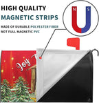 Kawani Christmas Magnetic Mailbox Covers - Merry Christmas Joy to The World - Standard Size 25.5x21 Inch Winter Holiday Xmas Decorative Post Letter Box Cover for Garden Yard Decor