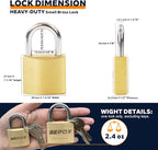 SEPOX® 16 Pcs Pack Solid Brass Padlock with Same Keys 24 Pcs, Heavy Duty & Compact Body 30mm 1-3/16", Small Lock & Key with Big Handle, Keyed Alike for gate, Gym Locker, Hasp, Tool Box