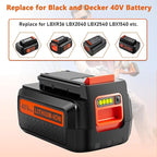 4 Packs 40V 3000mAh Replace Long-Lasting Battery for Black and Decker 40V Lithium Battery, Compatible with Black and Decker 40 Volt LBX2040 LBXR2036 LBXR36 LBX2540 LST540 & Power Tools
