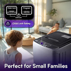 Portable Washing Machines 17.8LBS Full Automatic Clothes Washer and Spinner Combo with 10 Programs and 8 Water Levels, Compact Laundry Wash Spin Dryer for Apartment RV Dorm Home, Grey