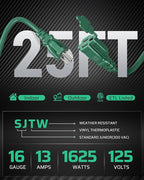 DEWENWILS 25Ft Outdoor Extension Cord, Evenly Spaced 3 Outlets Plugs with Safety Cover, 16/3 SJTW Weatherproof Wire for Outdoor Halloween Decorations, String Lights, UL Listed