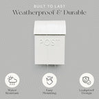 NACH Mailboxes for Outside Wall Mount, 15 x 10 x 4 inches, White Mailboxes for Outside, Waterproof Mailbox Wall Mount with Newspaper Holder - The Milano Mailbox