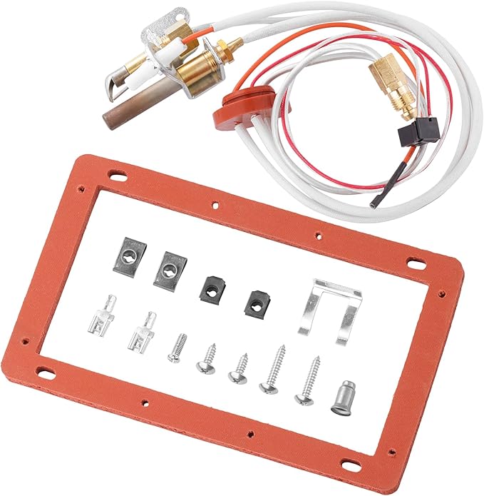 SP20824 Pilot Burner Assembly Kit, SP21058 Natural LP Thermopile Senor Compatible with Rheem, Ruud and Richmond Water Heaters, NG with LP Orifice