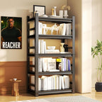 Garage Shelving Units, Heavy Duty 5-Tier Storage Shelves, Metal Adjustable Storage Rack, Steel Shelves, 2750 lbs Capacity, Industrial Shelving for Heavy Tools (Black, 23.62"Dx47.24"Wx72.04"H, 5-tier)