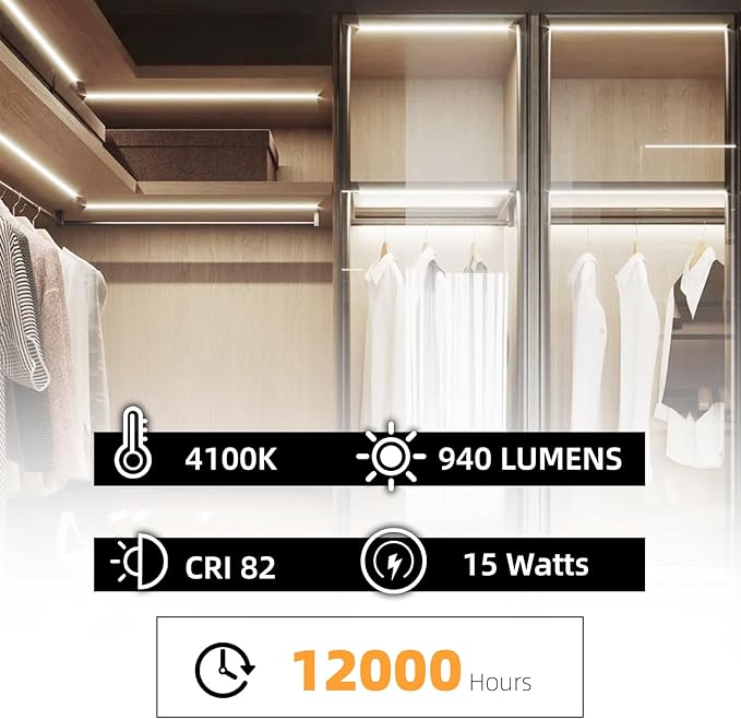 F15T8/CW 18 Inch 15W T8 Fluorescent Replacement Tube Bulb Cool White 4100K Medium Bi-Pin G13 Base 2 Count