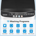 17Lbs Portable Washing Machine with10 Washing Programs, 2.2 Cu. Ft. Full Automatic Washer and Spinner Combo, Compact Laundry Washer Spinner for Apartment RV Dorm (2.2Cu. Ft)
