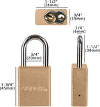 SEPOX® Ultra-Durable Anti-Rust Outdoor Padlock - Gold Aluminum 38mm 1-1/2" with Long Shackle & 3 Big Keys Ideal for Gate, Storage, Locker, Fence & Lock-Out, High Security