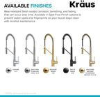 KRAUS Oletto Commercial Style Single Handle Pull Down Kitchen Faucet with QuickDock Top Mount Installation Assembly in Chrome, KPF-2631CH