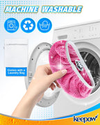 KEEPOW 6 Pack Reusable Mop Pads Compatible with Swiffer Sweeper, Coral Fleece Pink Washable Swiffer Mop Pads, Dry & Wet Sweeping Mopping Cloths (Pink, Not Included Mop)