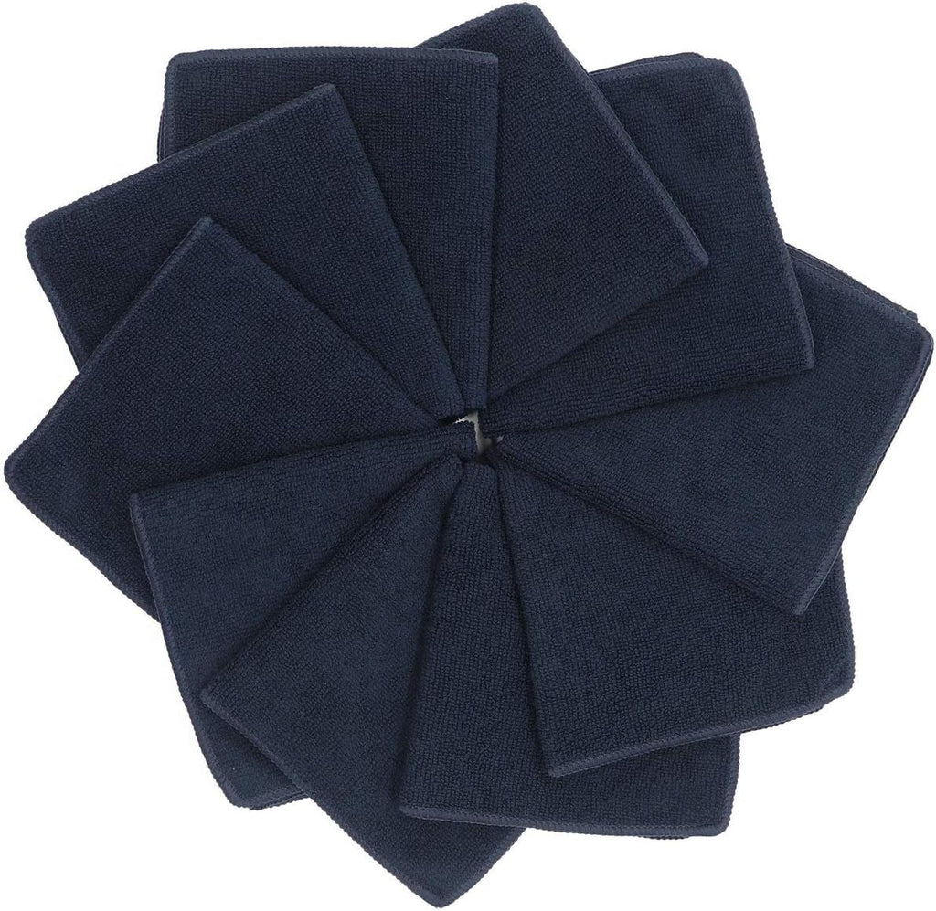 Microfiber Dish Cloths Fast Drying Kitchen Cleaning Cloth Dish Rags Dust Cloths Ultra Absorbent Lint Free Washcloths 12inch x 12inch 10 Pack (Black)