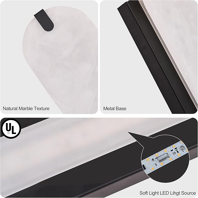 ZEROUNO 14.2 inch Alabaster Wall Sconces, Natural Marble Wall lamp,Dimmable Alabaster Wall Light Fixtures for Stairs Bathroom Living Room Bedroom or Vanity,Hallway