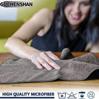 11x11 Inch Slim Microfiber Cleaning Cloths, 30-Pack - Flexible for Tight Spaces (Car Vents/Glass Edges), Lightweight & Scratch-Free, Washable for Kitchen/Bathroom/Car (Grey)