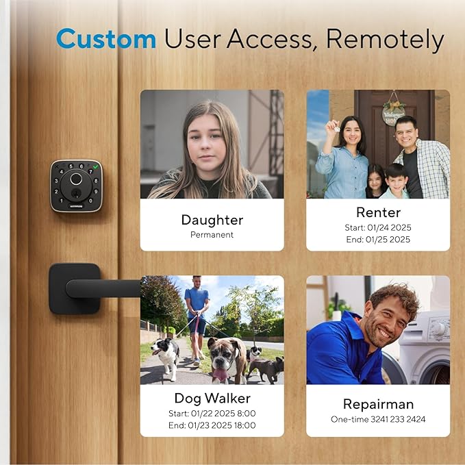ULTRALOQ Bolt Fingerprint Smart Lock with Handle Set, Works with Apple Home, Keyless Entry Front Door Lock Set, Built-in WiFi Deadbolt with Door Sensor, App Remote Control, Auto Unlock, BHMA Certified