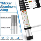 RIKADE Telescoping Ladder 6.5FT & Attic Ladder, Heavy Duty Aluminum with Non-Slip Feet, 330lb Capacity for RV, Attic, Roof & Multi-Surface Use