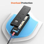 Outdoor Power Strip Weatherproof, IPX6 Waterproof Surge Protector with 3 Wide Outlets, 1875W/15A Overload Protection Switch, 6FT Extension Cord, Wall Mountable for Indoor Outdoor, UL FCC Listed