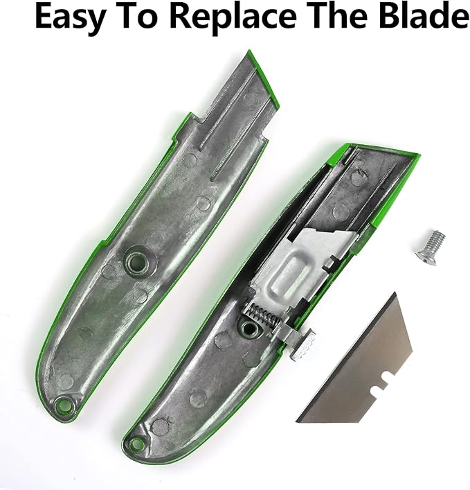 DIYSELF 2Pack Utility Knife Box Cutter Retractable Blade Heavy Duty (Green)