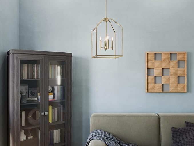 Kichler Madden 25.5" 4 Light Pendant in Champagne Bronze, Soft Modern Fixture, for an Entryway, Breakfast Nook, Laundry Room, (25.5" x 16"), 52722CPZ