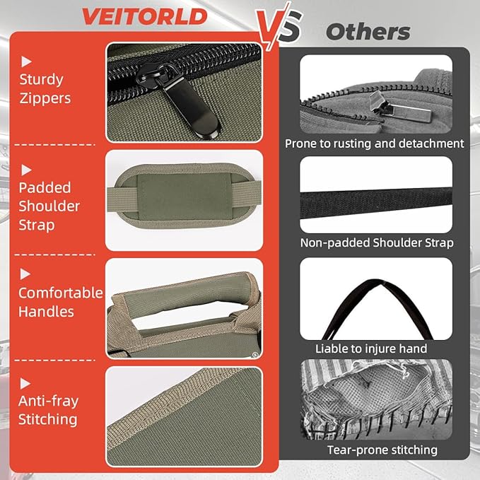 Tool Roll Up Bag, Gifts for Men Dad Husband Him Christmas, Mens Stocking Stuffers, Portable Tools Box Storage for Men, Heavy Duty Tool Organizer W/Detachable Pouches for Electrician Mechanic Carpenter